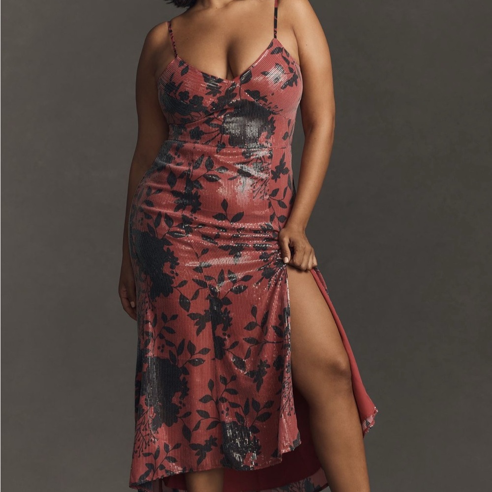 Hutch Floral Slip Dress - Black and Pink